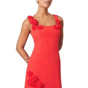 Elliatt Red Formal Dress with Floral Details